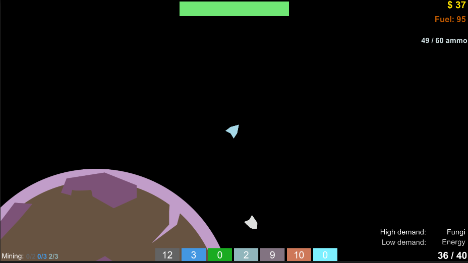 Screenshot of the game with no background stars or particle effects